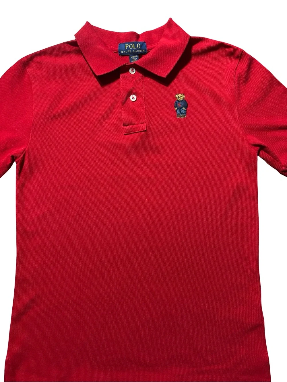 Ralph Lauren Red Polo Bear Short Sleeve Kids Polo